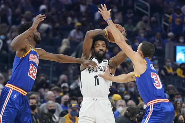 Stephen Curry Warriors beat Kyrie Irving Nets 110 106 AP News